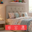 Ver imagem 4 de Cabeceira Painel Estofada Paris Suede Bege Solteiro 90cm para Cama Box