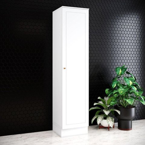 Paneleiro Amy Casa 812 1 Porta 5 Prateleiras MDF 50cm Branco Montagem Flexivel