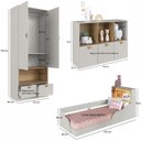 Ver imagem 3 de Quarto Infantil com Cama Solteiro Montessoriana com Iluminação Led, Comoda e Guarda-roupas