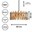 Ver imagem 4 de Luminária Teto tipo Pendente TOPÁZIO MDF - Completa - 02 bolas