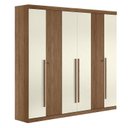 Ver imagem 1 de Guarda Roupa Casal Ripado 6 Portas Buriti Jatobá Areia Acetinado - Santos Andirá