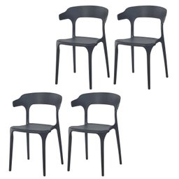 Kit 4 Cadeiras de Jantar Garden Luxo Preta Resistente - 1