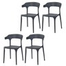 Kit 4 Cadeiras de Jantar Garden Luxo Preta Resistente - 1