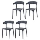 Ver imagem 1 de Kit 4 Cadeiras de Jantar Garden Luxo Preta Resistente