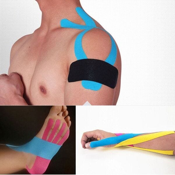 Fita Cinesiologia Musculação Lesoes Fisioterapia Bandagem Esporte Kinesio Tape - Roxo - 3