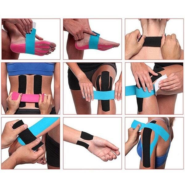 Fita Cinesiologia Musculação Lesoes Fisioterapia Bandagem Esporte Kinesio Tape - Roxo - 6