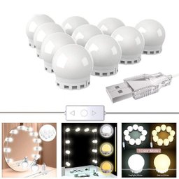 Luz de Espelho Usb Maquiagem Make Camarim LED Studio 3 Cores Ajustavel - 4