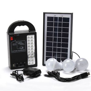 Luminária Placa Solar Lanterna Usb Carrega Celular 3 Lâmpadas Emergência