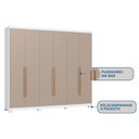 Ver imagem 5 de Guarda-Roupa 6 Portas 6 Gavetas Brescia Bege/Branco/Duna
