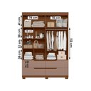 Ver imagem 3 de Guarda Roupa Doble Quarto com 4 Portas e 4 Gavetas Nogueira/cappuccino