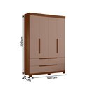 Ver imagem 4 de Guarda Roupa Doble Quarto com 4 Portas e 4 Gavetas Nogueira/cappuccino