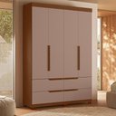 Ver imagem 2 de Guarda Roupa Doble Quarto com 4 Portas e 4 Gavetas Nogueira/cappuccino