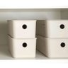 Kit 8 Cestos Caixa Organizadora 3l Flow Bege 27x12x9cm Closet Lavanderia Banheiro - 2