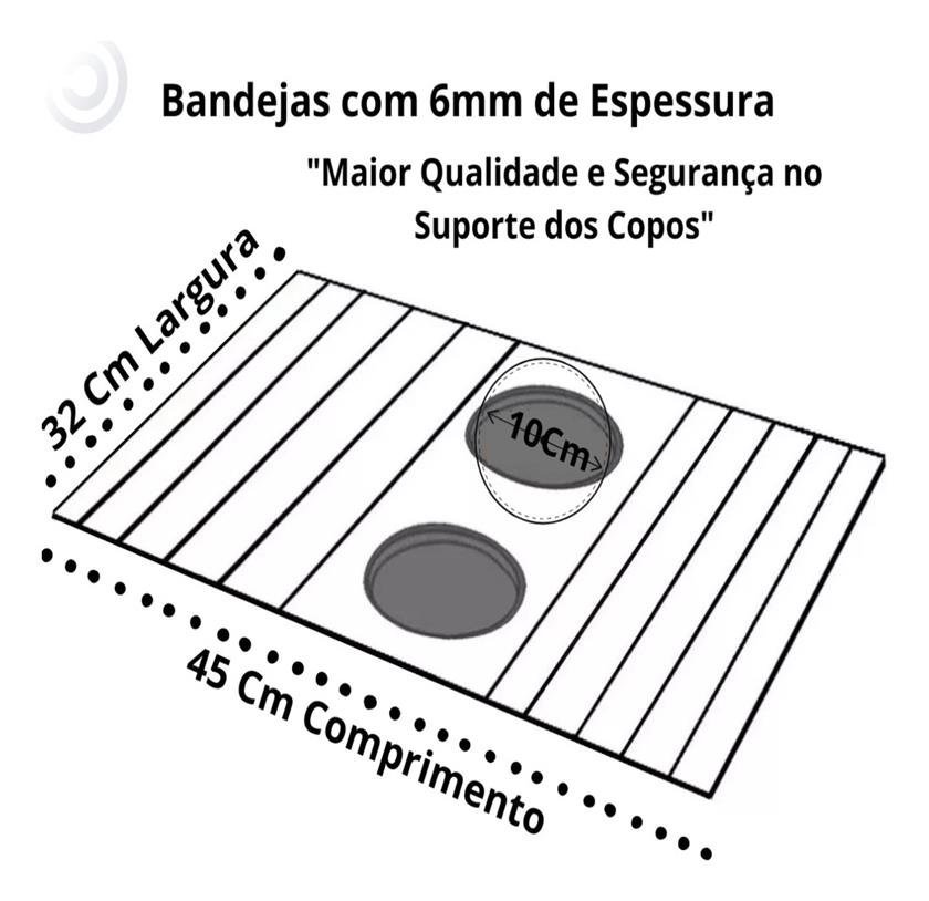 Bandeja Esteira Protetora para Braço Sofá Porta Copo em Mdf - 3