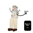 Ver imagem 4 de Boneco de Neve Decorativo Resina Sentado Branco e Dourado 18cm - Nataluz