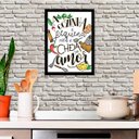 Ver imagem 2 de Quadro Cozinha Pequena Mas Cheia de Amor 24x18cm - com vidro:Madeira preta
