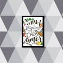 Ver imagem 1 de Quadro Cozinha Pequena Mas Cheia de Amor 24x18cm - com vidro:Madeira preta