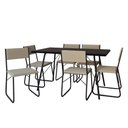 Ver imagem 6 de Mesa Jantar Paraty 150cm Tampo Preto com Cadeiras 6 Cadeiras Angra Estofadas Preta e Bege Preto