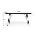 Ver imagem 2 de Mesa Jantar Paraty 150cm Tampo Preto com Cadeiras 6 Cadeiras Angra Estofadas Preta e Bege Preto