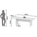 Ver imagem 2 de Mesa de Escritório Diretor Reunião Me4190 Branco - Tecno Mobili