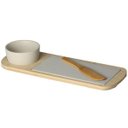 Ver imagem 1 de Kit Petisqueira Bandeja E Espátula Em Cerâmica E Bambu Lyor