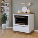 Ver imagem 1 de Balcão Forno 1 Gaveta com Rodapé 70 cm 100% MDF Rainha Branco/Nature