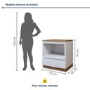 Ver imagem 3 de Balcão Forno 1 Gaveta com Rodapé 70 cm 100% MDF Rainha Branco/Nature