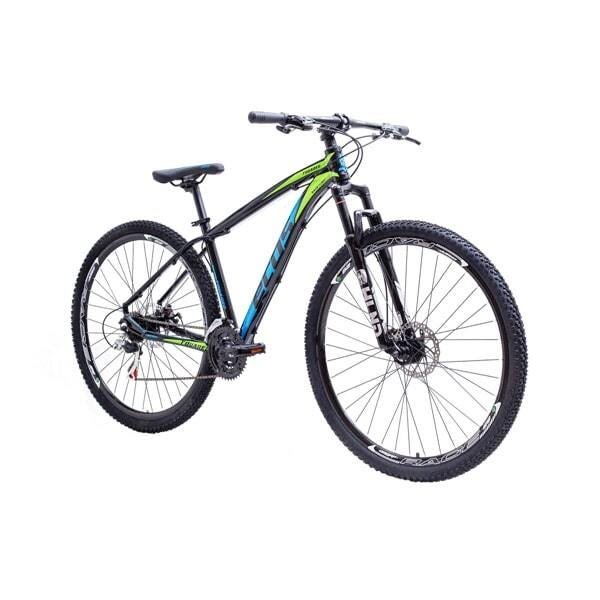 Bicicleta Aro 29 Ecos Touareg 24V Câmbio Shimano Freio Hidráulico - Preto com Azul - 17 - 2