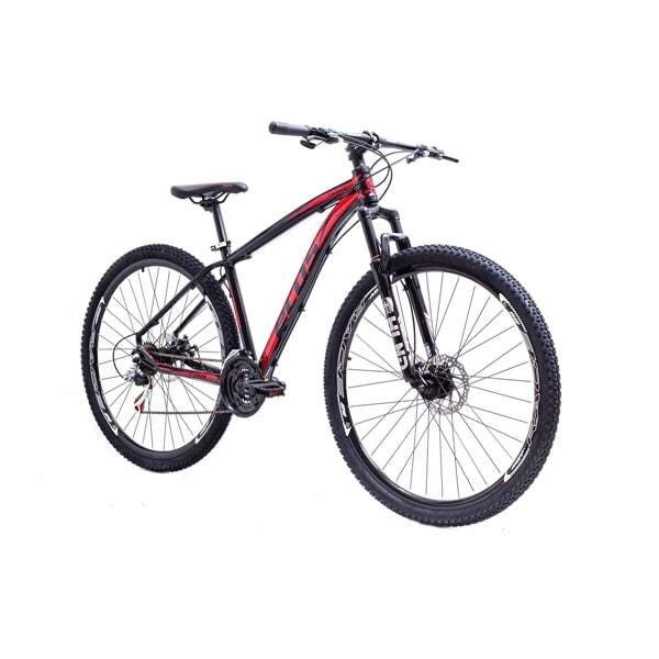 Bicicleta Aro 29 Ecos Touareg 24V Câmbio Shimano Freio Hidráulico - Preto com Vermelho - 15 - 2