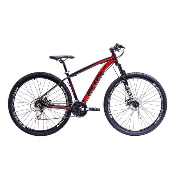 Bicicleta Aro 29 Ecos Touareg 24V Câmbio Shimano Freio Hidráulico - Preto com Vermelho - 15 - 1