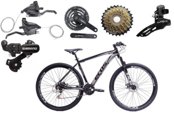 Bicicleta Aro 29 Ecos Touareg Kit 21V Shimano Freio A Disco Mec - Preto - 15 - 1