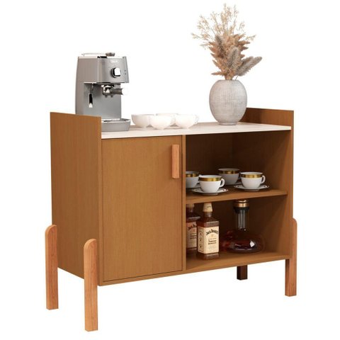 Aparador Luxor 2 Portas MDF-MDP 79cm Cedro-Off Amadeirado Sal Movelaria