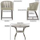Ver imagem 2 de Mesa com 6 Cadeiras de Jantar Roma 120cm e Noronha em Alumínio Marrom Corda Náutica Estofado 7 Trama