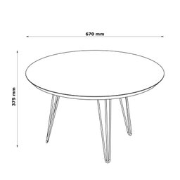 Mesa de Centro Redonda Pés de Ferro 67 X 67 X 38 Evolution Patrimar Cinamomo - 5