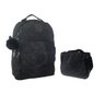 Kit Mochila + Lancheira Térmica Reb Bonbon Gliter Preto - 1