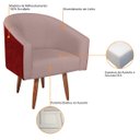 Ver imagem 6 de Poltrona Luiza Pés Palito Factor Vermelho e Linho - Doce Sonho Móveis POLTRONAS POLTRONAS PARA SALA