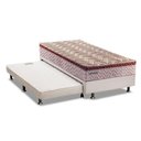 Ver imagem 1 de Cama Box c/Auxiliar Solteiro: Colchão Paropas MasterPocket Esplêndido Bordô + Base CRC Courano