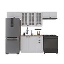 Ver imagem 3 de Cozinha Compacta Modulada Nara 10 Portas 2 Gavetas MDF 280cm Branco Fidelita Móveis