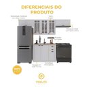 Ver imagem 2 de Cozinha Compacta Modulada Nara 10 Portas 2 Gavetas MDF 280cm Branco Fidelita Móveis