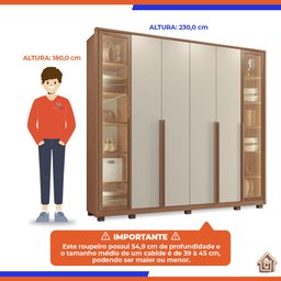 Guarda-Roupas Casal Salvatore 100% MDF Tuboarte 6 Portas e 6 Gavetas - 5