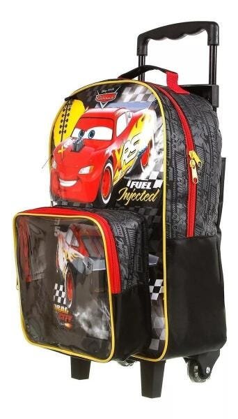 Kit Mochila Carros Mc Queen Com Rodas Lancheira E Estojo - 4