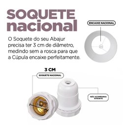 Cúpula Abajur Luminária de Tecido Algodão Soquete Nacional Ref 33 Branco - 4