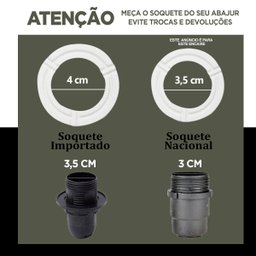 Cúpula Abajur Luminária de Tecido Algodão Soquete Nacional Ref 33 Branco - 3