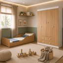 Ver imagem 3 de Jogo de Quarto Infantil com Minicama Montessoriana e Guarda-Roupa Encanto Multimóveis MP4840 Branco