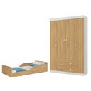 Ver imagem 1 de Jogo de Quarto Infantil com Minicama Montessoriana e Guarda-Roupa Encanto Multimóveis MP4840 Branco