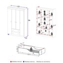 Ver imagem 2 de Jogo de Quarto Infantil com Minicama Montessoriana e Guarda-Roupa Encanto Multimóveis MP4840 Branco
