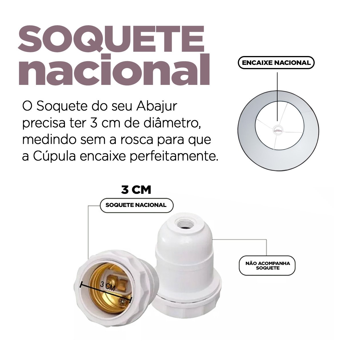 Cúpula para Abajur Luminaria Tecido Algodão Soquete Nacional Ref 33 Preto - 5