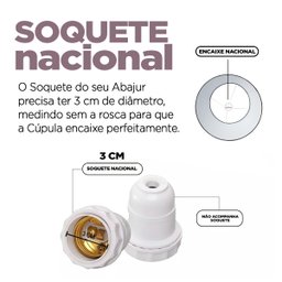 Cúpula Abajur Luminária de Tecido Algodão Soquete Nacional Ref 33 Preto - 4