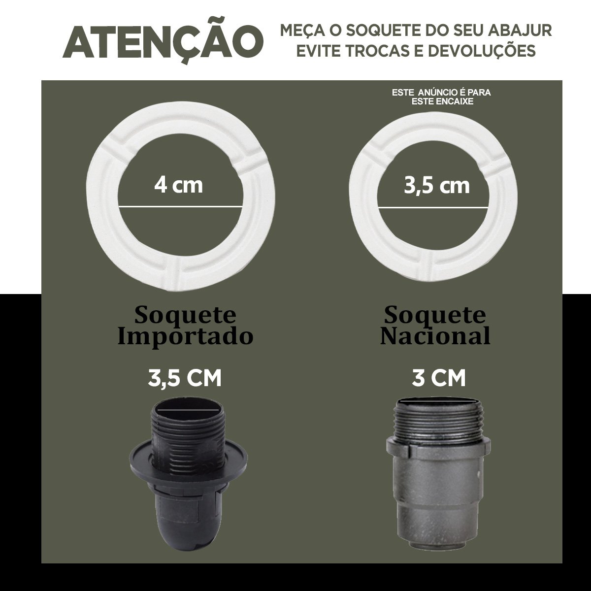 Cúpula para Abajur Luminaria Tecido Algodão Soquete Nacional Ref 33 Preto - 4