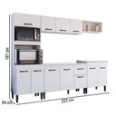 Ver imagem 4 de Armário de Cozinha Laís 11 Portas 1 Gaveta Branco - Pnr Móveis